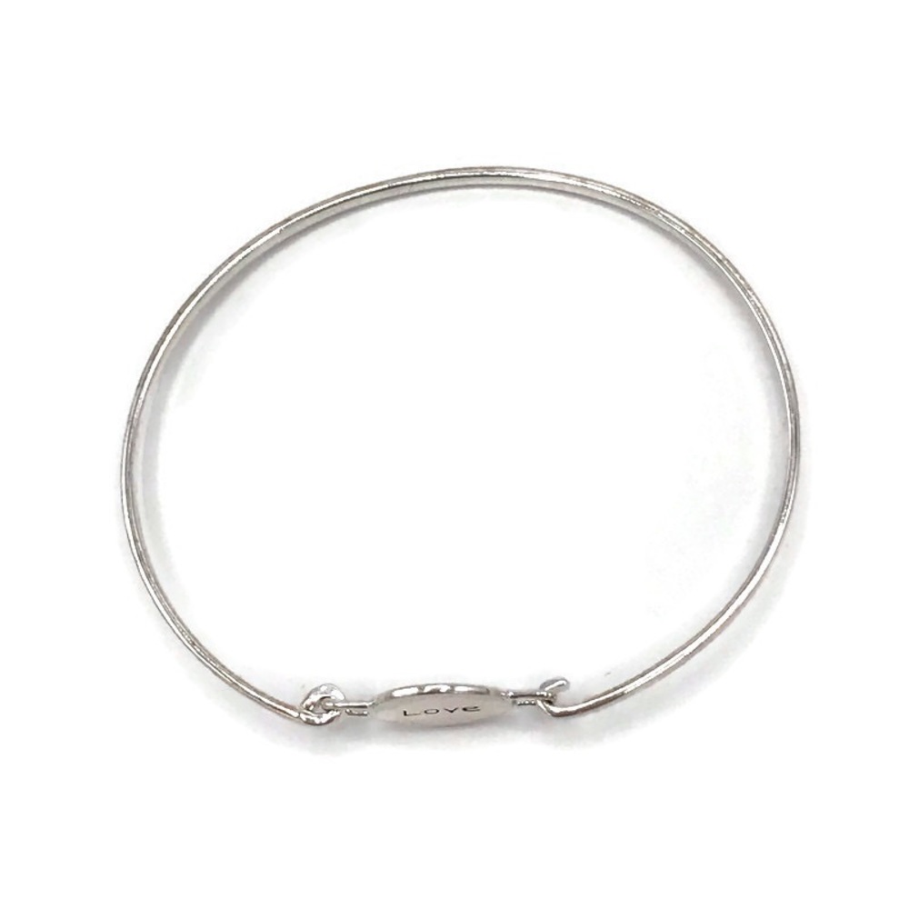 La 925 Sterling Silver Love Bangle Bracelet Hook - Picture 5 of 7
